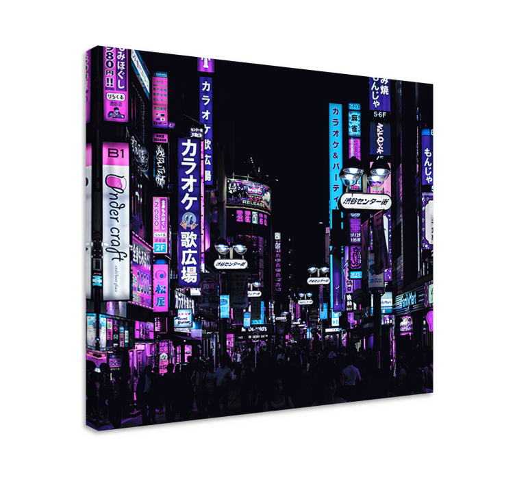 Cuadro ciudades paisaje nocturno urbano - TenVinilo