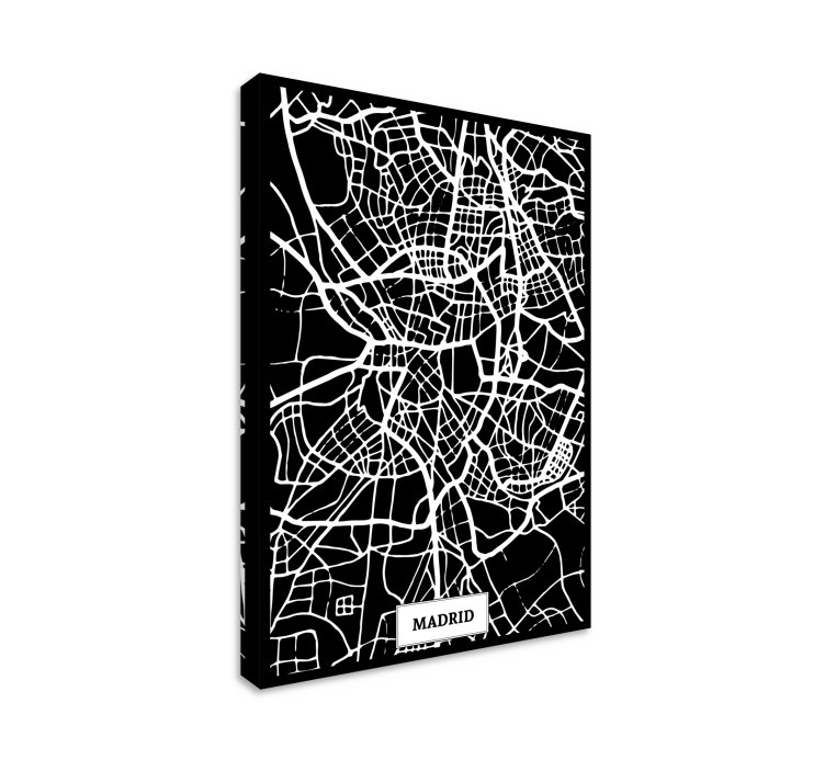 Cuadro de ciudades con Mapa topográfico Madrid - TenVinilo
