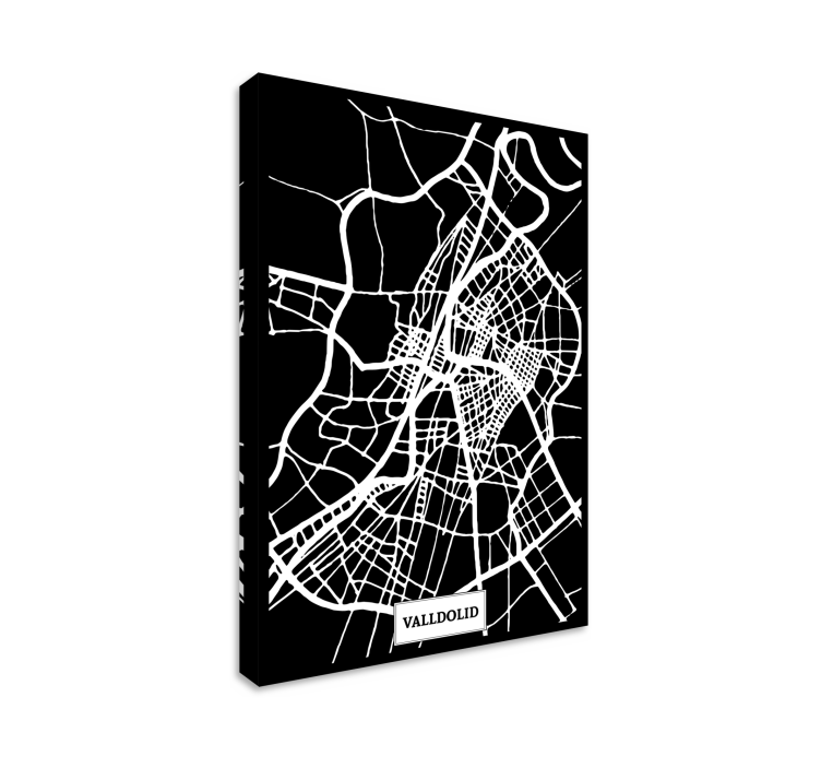 Cuadro de ciudades Mapa topográfico Valladolid - TenVinilo