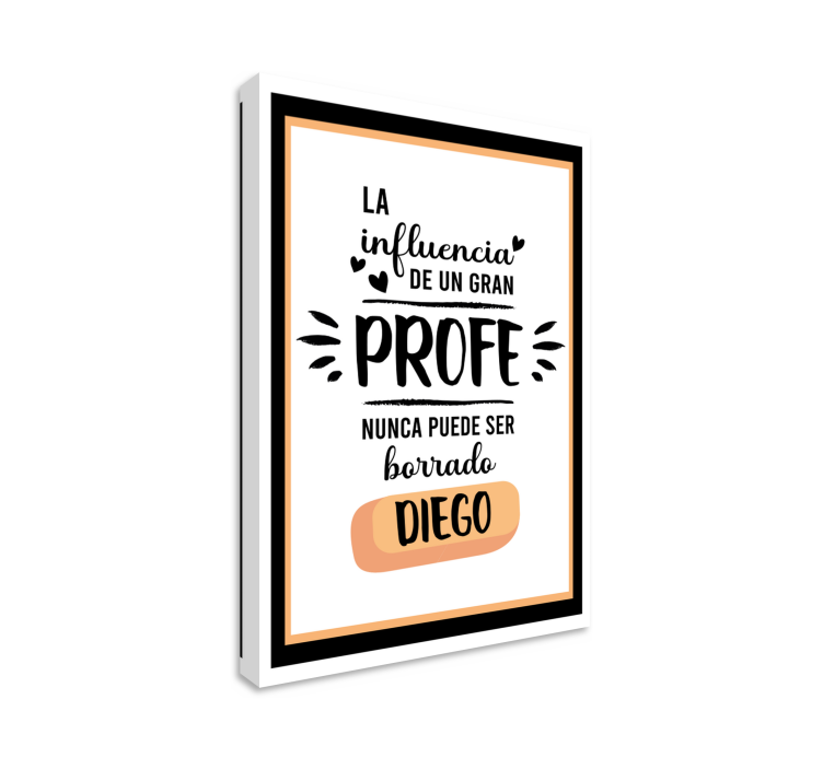 Cuadro infantil con nombre Influencia Profe - TenVinilo