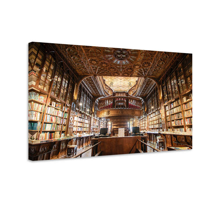 Cuadro retro vintage biblioteca - TenVinilo