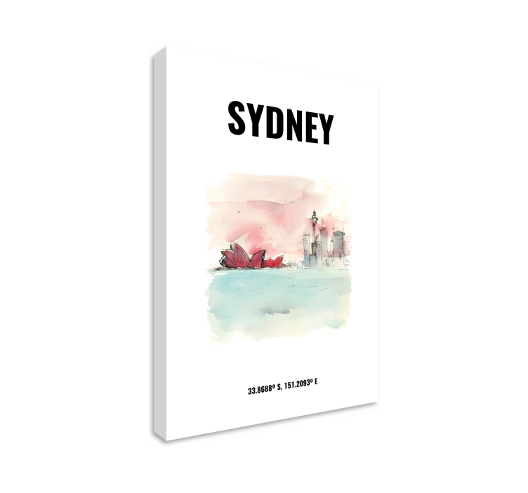 Cuadro de ciudades Sydney coordenadas - TenVinilo