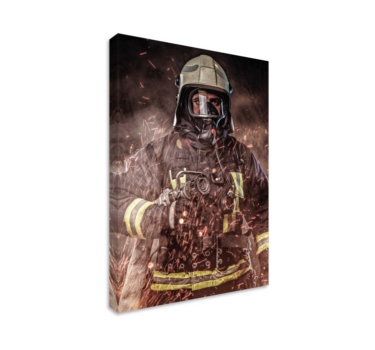 Cuadro de personas bombero profesional - TenVinilo