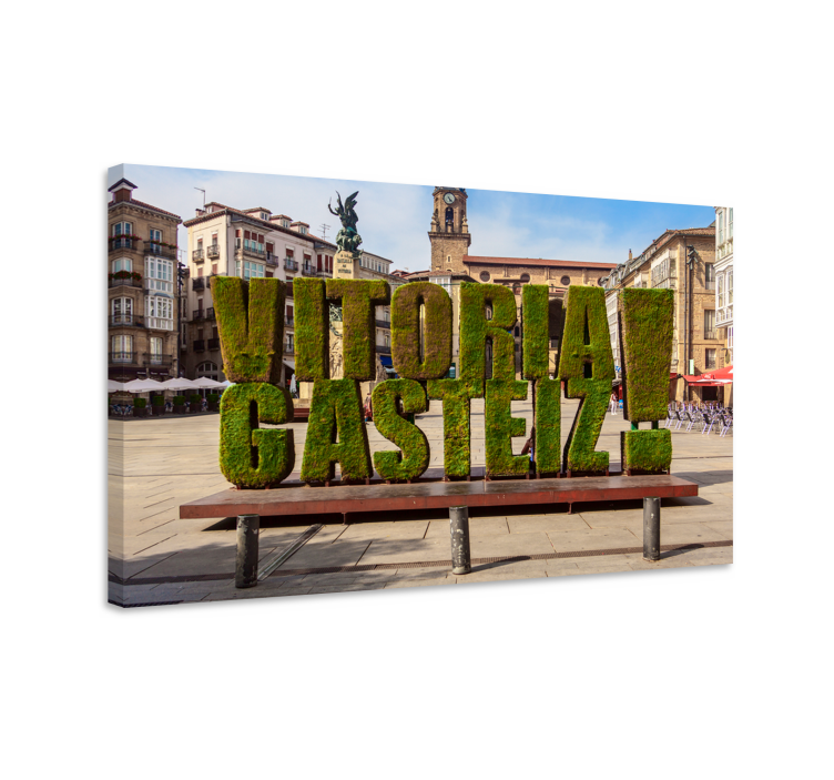 Cuadro de ciudades letrero Vitoria plantas - TenVinilo