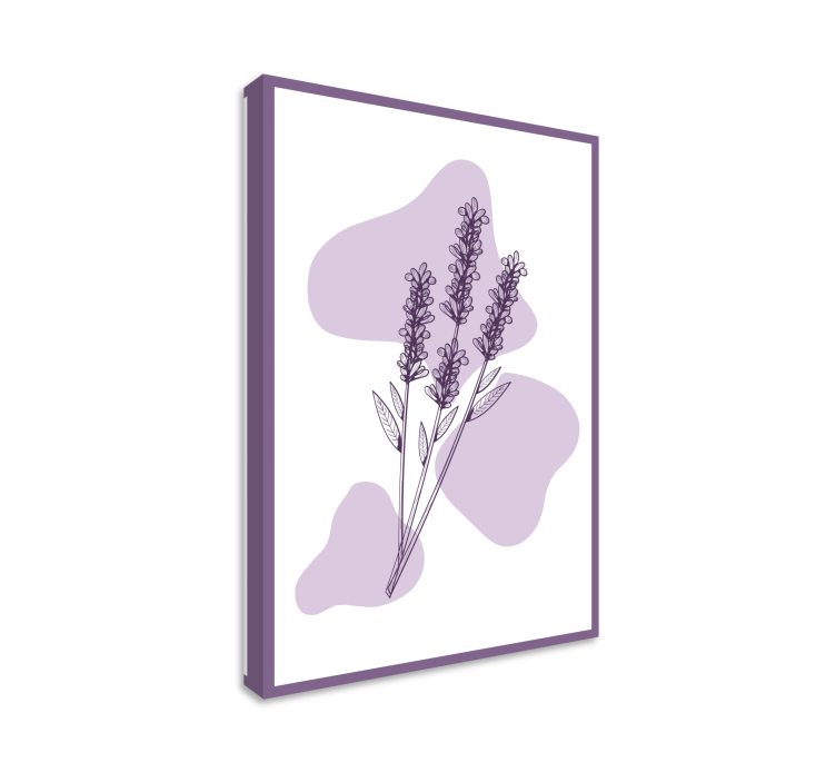 Cuadro de flores dibujo de planta de lavanda - TenVinilo