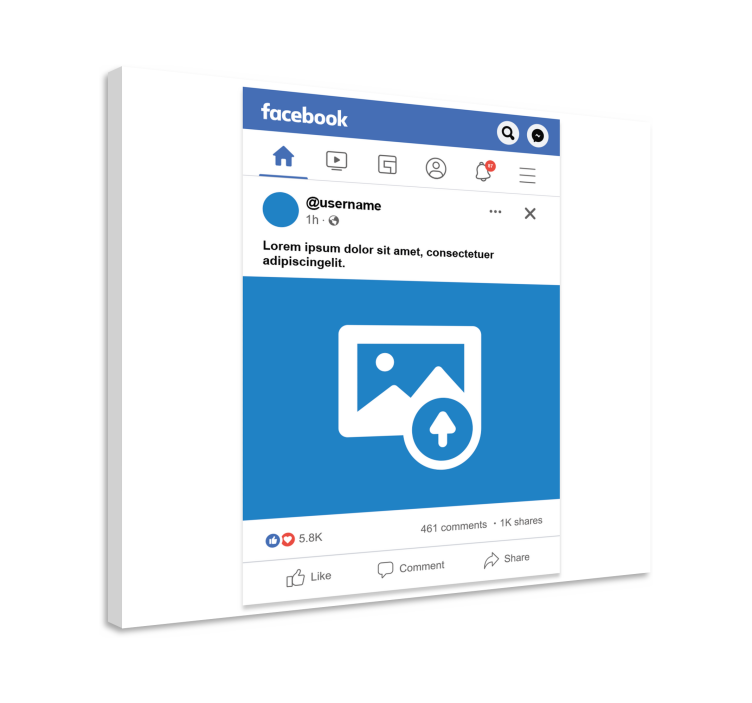 Cuadro personalizable pantalla de Facebook - TenVinilo