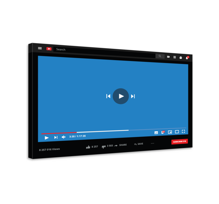 Cuadro personalizable YouTube - TenVinilo