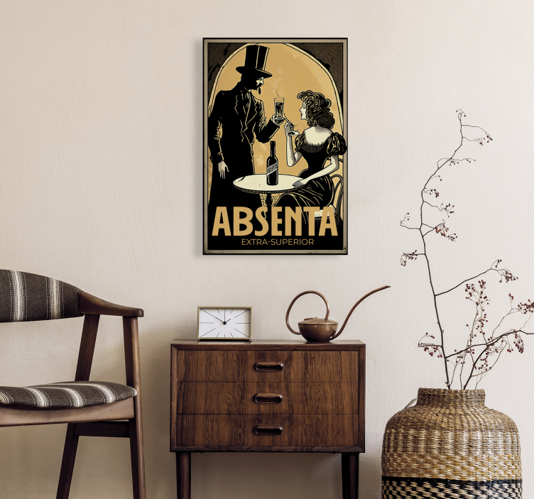 Cuadro retro vintage Licor Absenta - TenVinilo