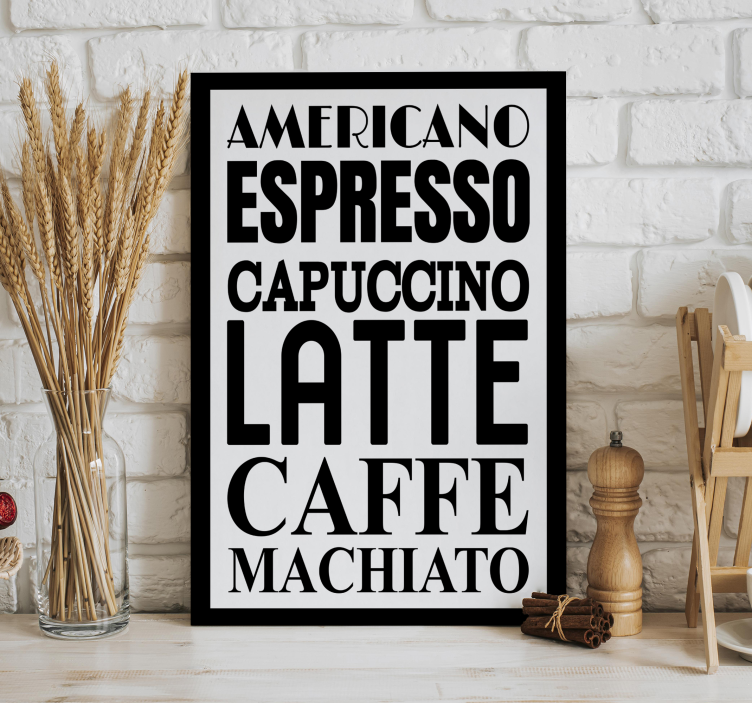 Cuadro de cocina Guia de cafés - TenVinilo