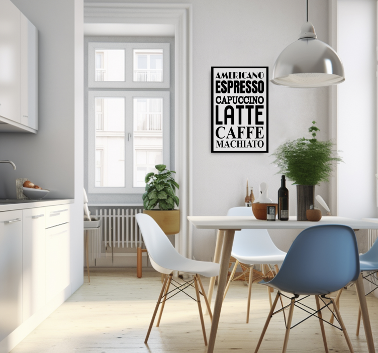 Cuadro de cocina Guia de cafés - TenVinilo