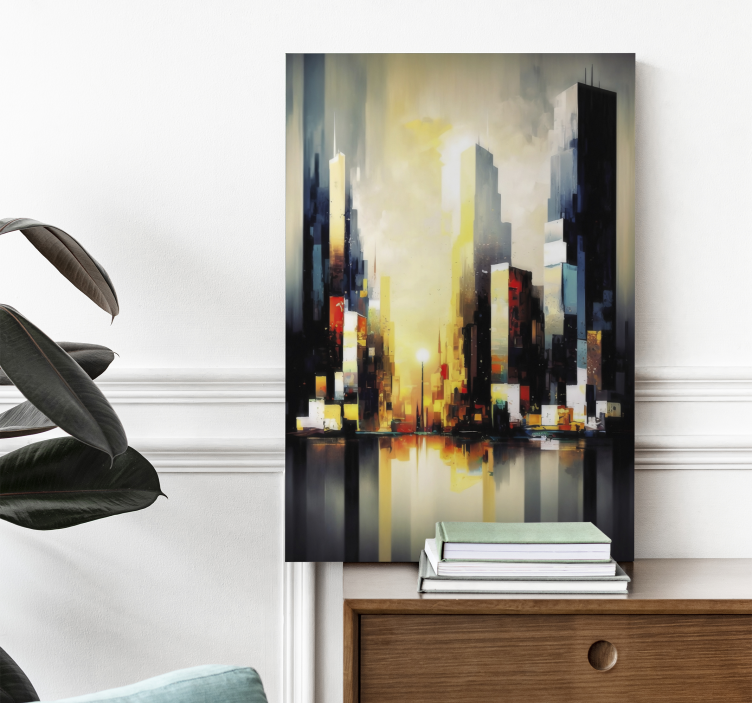 Cuadro moderno arte de la ciudad abstracta - TenVinilo