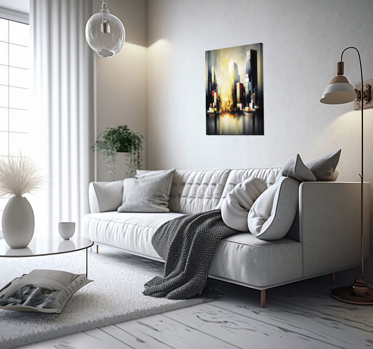 Cuadro moderno arte de la ciudad abstracta - TenVinilo