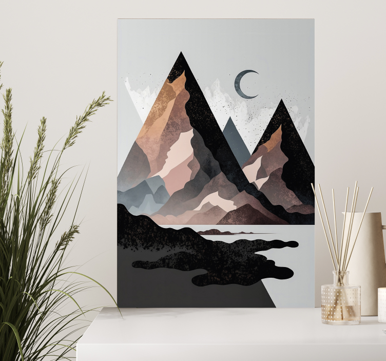 Cuadro moderno montañas geométricas nórdicas - TenVinilo