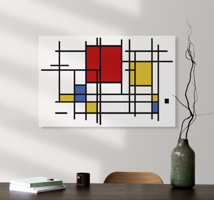 Cuadro figuras geométricas arte de líneas - TenVinilo