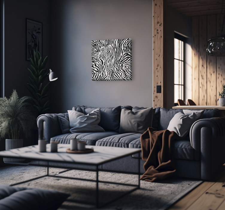 Cuadro moderno textura de cebra - TenVinilo