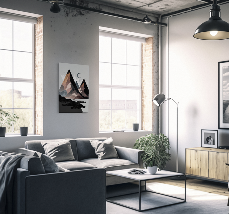 Cuadro moderno montañas geométricas nórdicas - TenVinilo