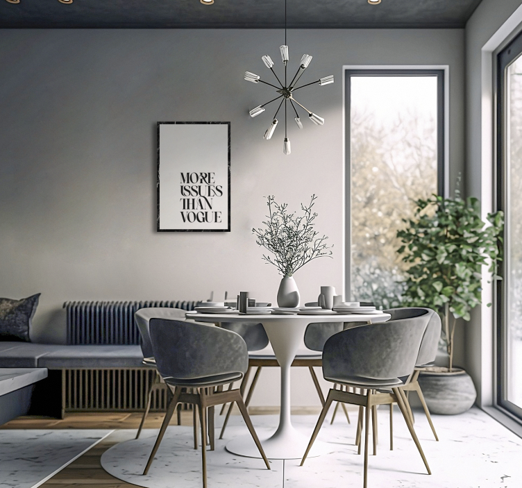 Cuadro comedor más problemas que la moda - TenVinilo