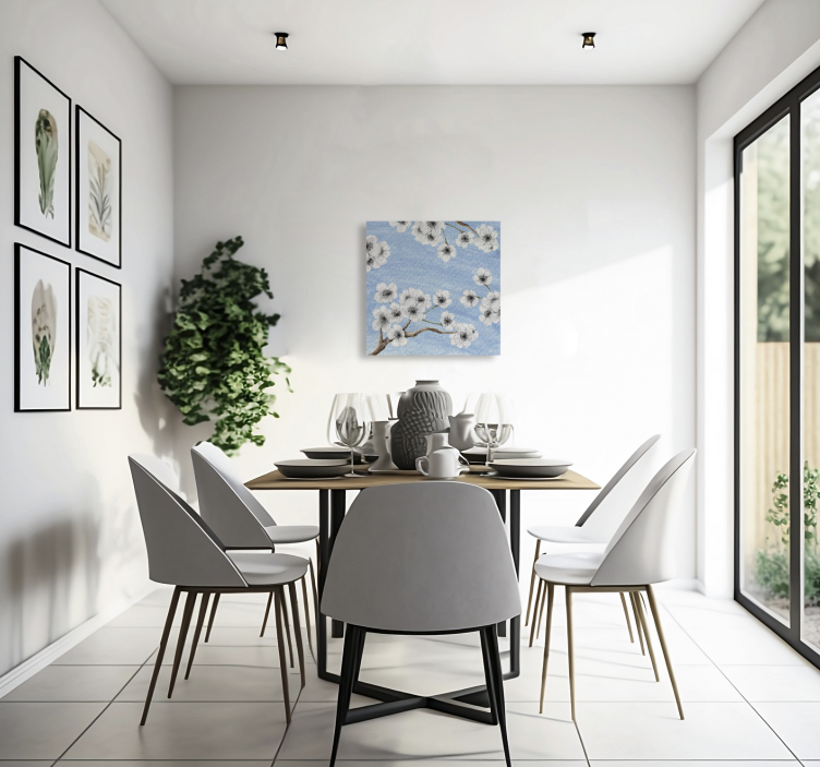 Cuadro comedor pintura de cerezo blanco - TenVinilo