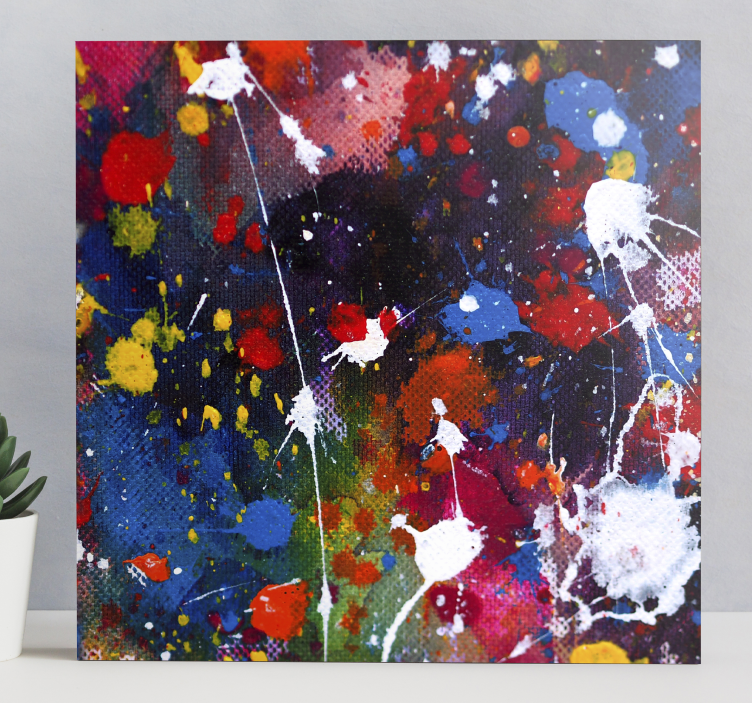 Cuadro abstracto patrones de salpicaduras coloridas - TenVinilo