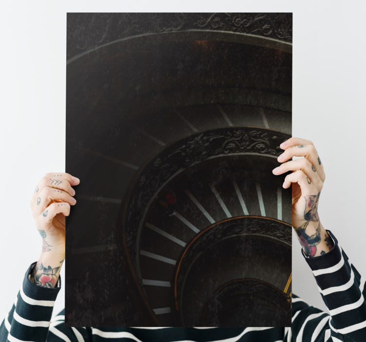 Cuadro abstracto profundidad de escalera en espiral - TenVinilo