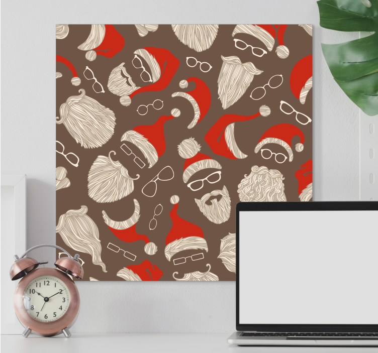 Cuadro animales caras festivas de santa - TenVinilo