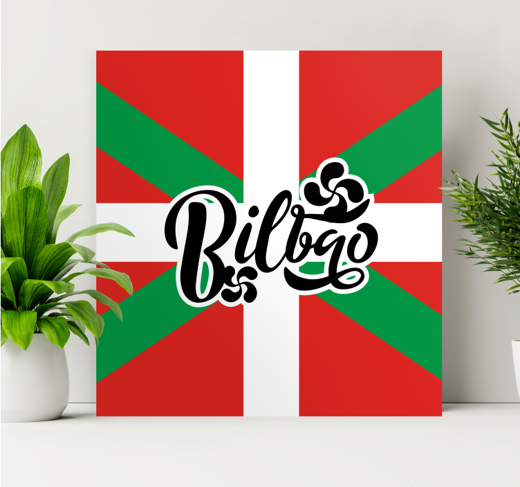 Cuadro ciudades Bilbao caligráfico - TenVinilo