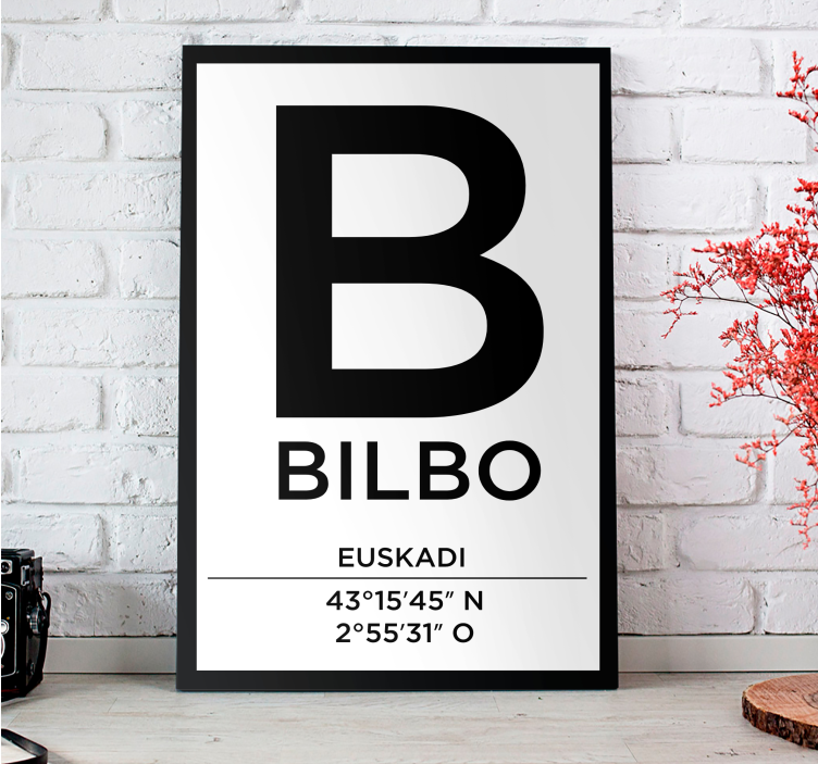 Cuadro ciudades Bilbao coordenadas - TenVinilo