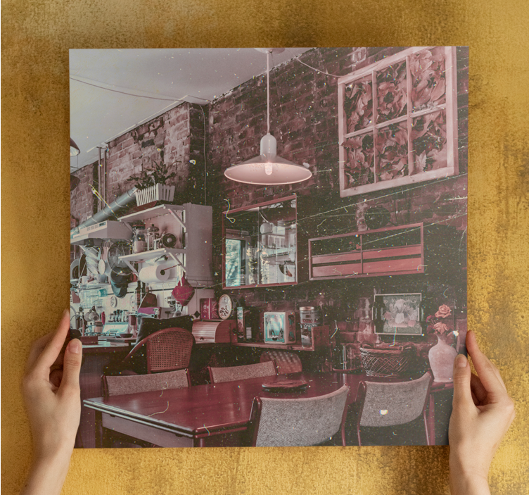 Cuadro ciudades escena de café vintage - TenVinilo