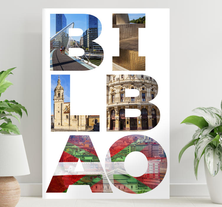Cuadro ciudades letras Bilbao - TenVinilo