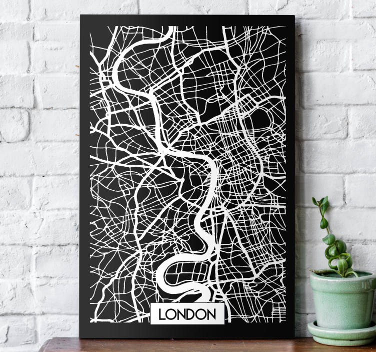Cuadro ciudades Mapa topográfico de Londres - TenVinilo