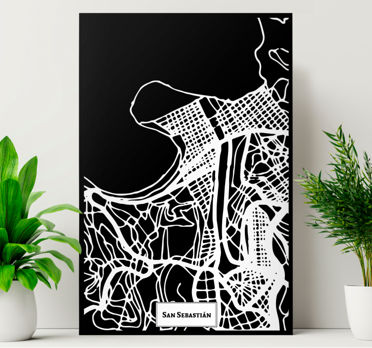 Cuadro ciudades Mapa topográfico San Sebastián - TenVinilo
