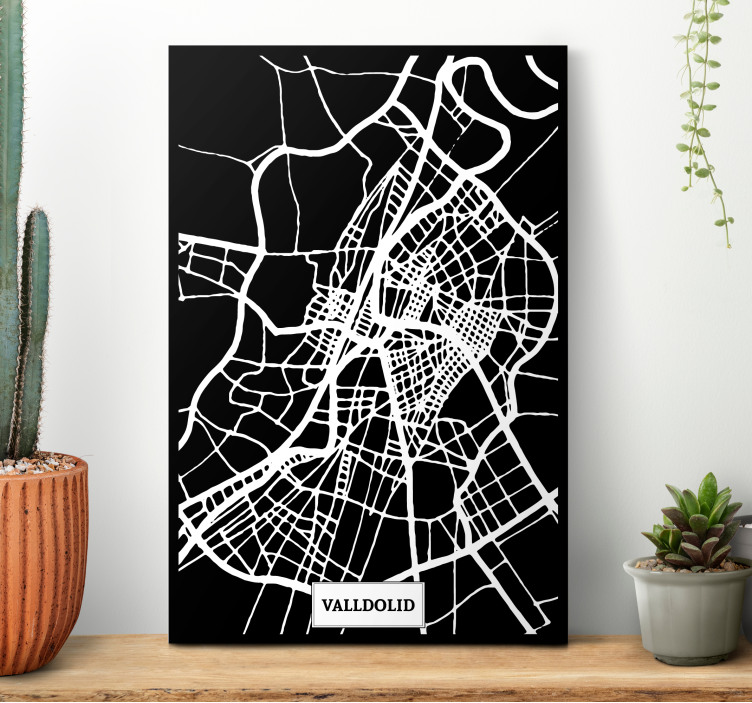 Cuadro de ciudades Mapa topográfico Valladolid - TenVinilo