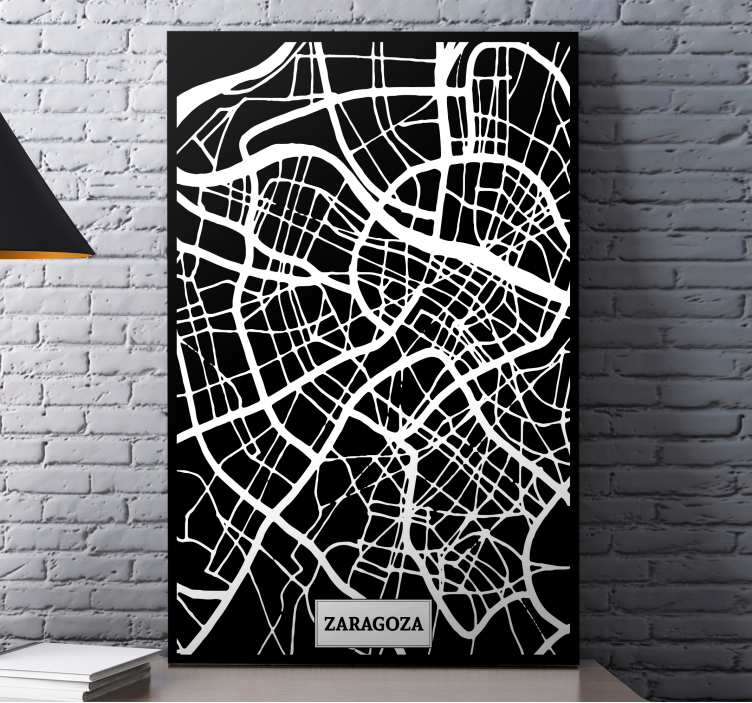 Cuadro ciudades Mapa topográfico de Zaragoza - TenVinilo