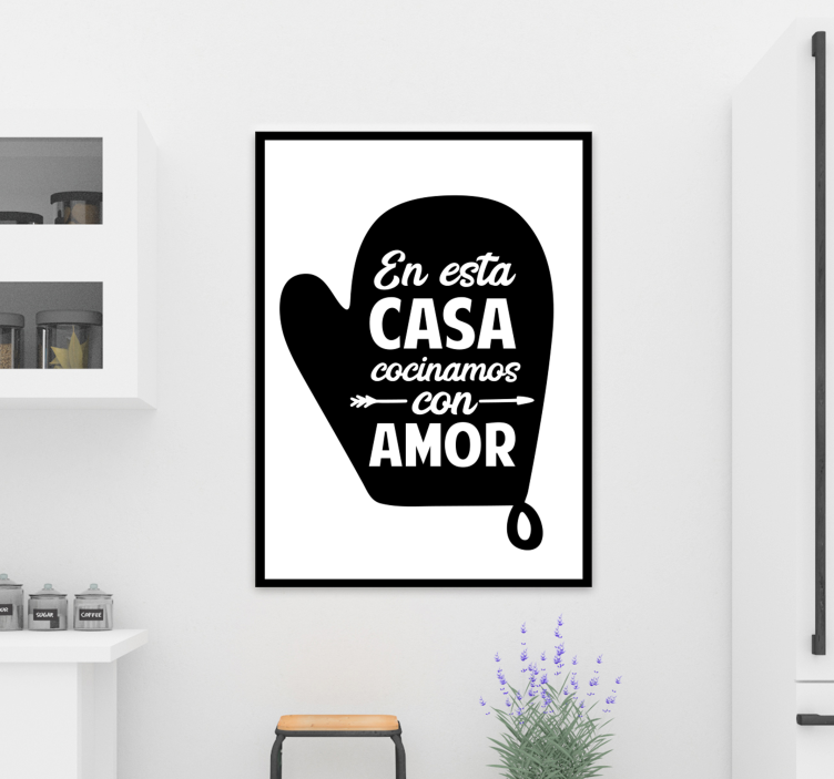 Cuadro para cocina Frase de amor de cocina - TenVinilo
