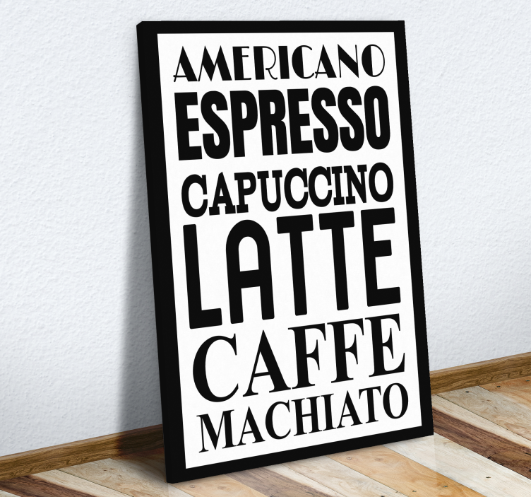 Cuadro de cocina Guia de cafés - TenVinilo