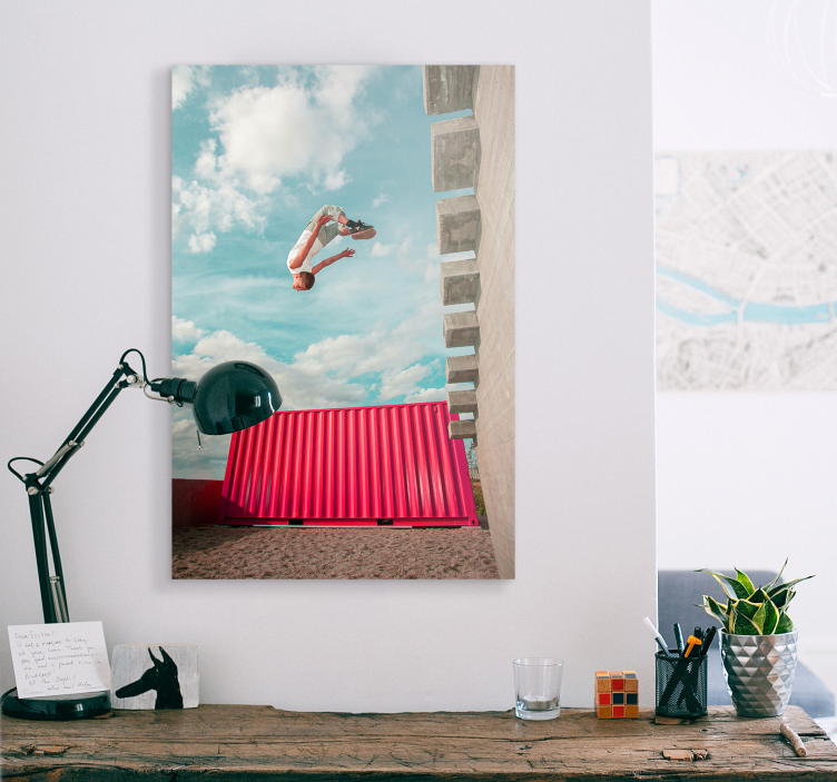 Cuadro de fotografía haciendo parkour - TenVinilo