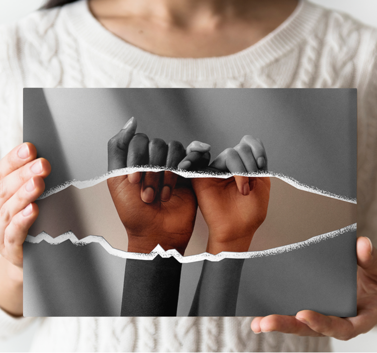 Cuadro de personas manos juntas - TenVinilo