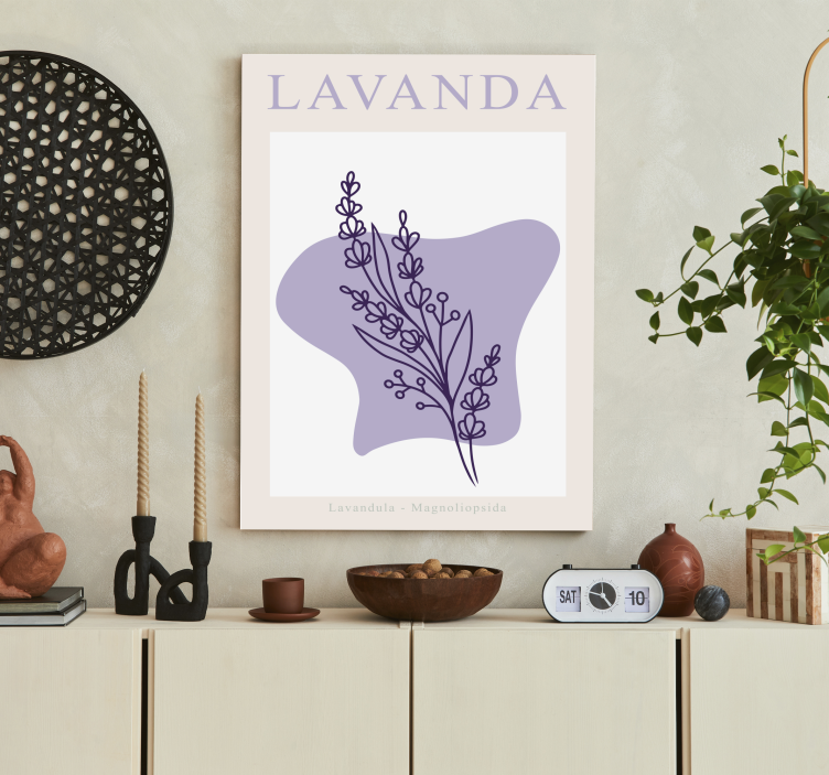 Cuadro decorativo lavanda minimalista - TenVinilo