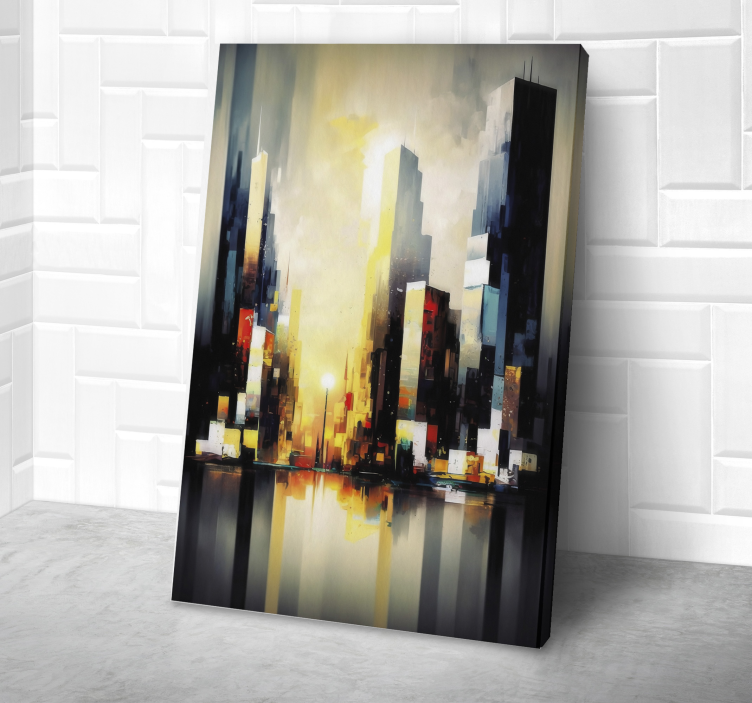 Cuadro moderno arte de la ciudad abstracta - TenVinilo