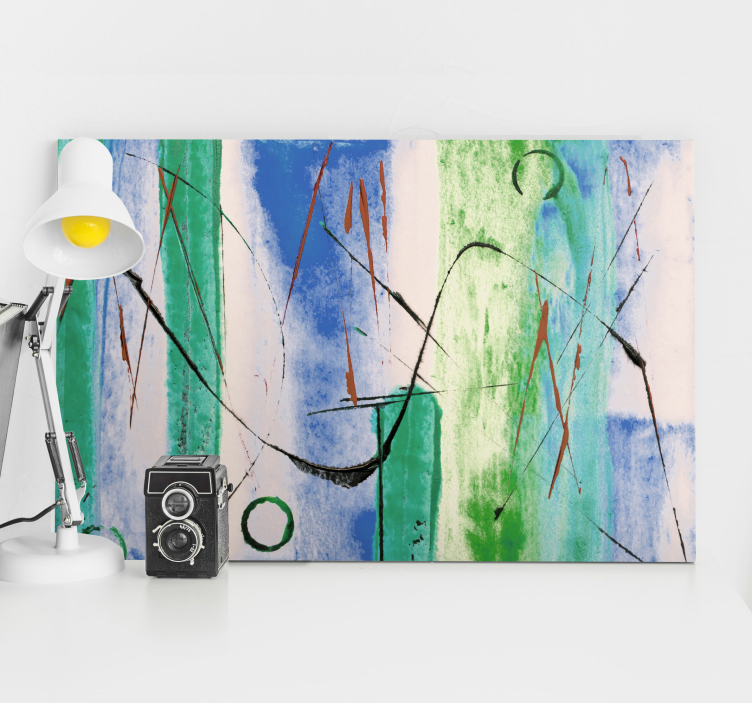 Cuadro moderno líneas abstractas geométricas - TenVinilo