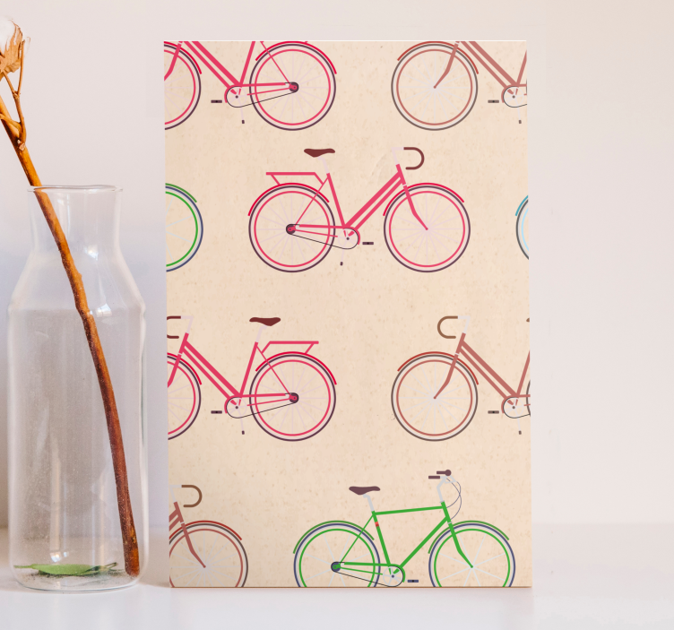 Cuadro deporte patrones coloridos de bicicletas - TenVinilo