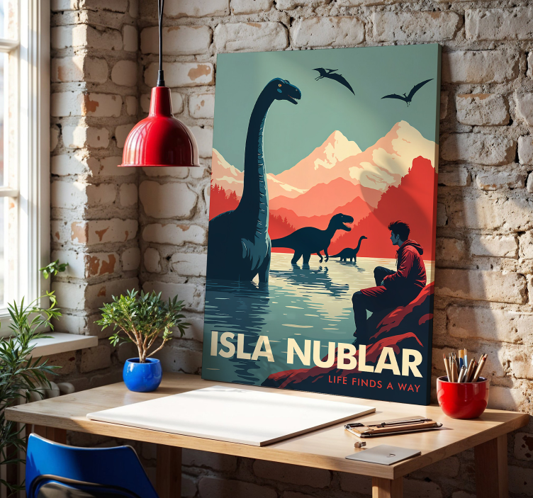 Cuadro dinosaurios isla nublar - TenVinilo