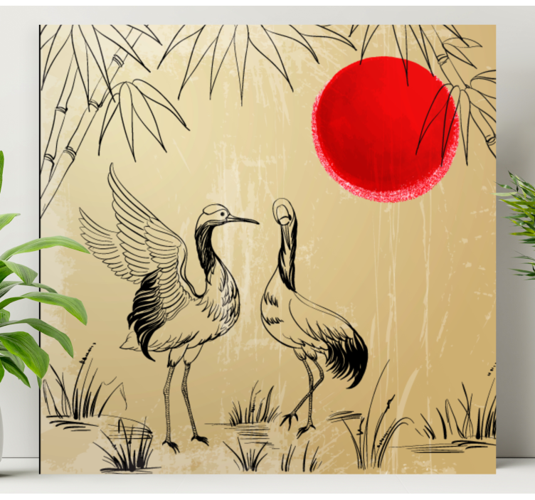 Cuadro mandala grúas y sol - TenVinilo