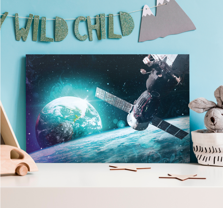 Cuadro mapamundi escena de exploración espacial - TenVinilo