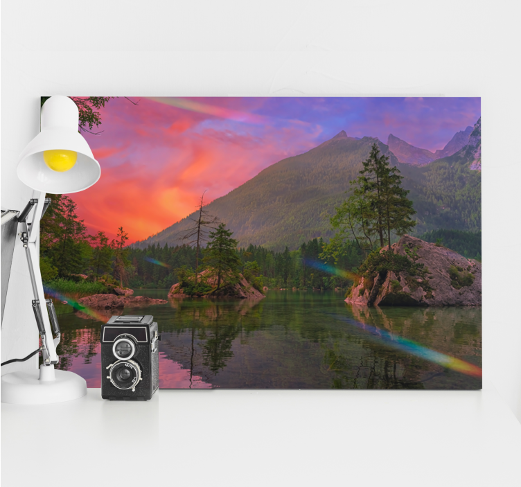 Cuadro paisajes reflejo de montañas sereno - TenVinilo