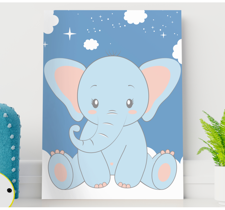 Pintura habitación bebé Lindo bebé elefante de dibujos animados a - TenVinilo