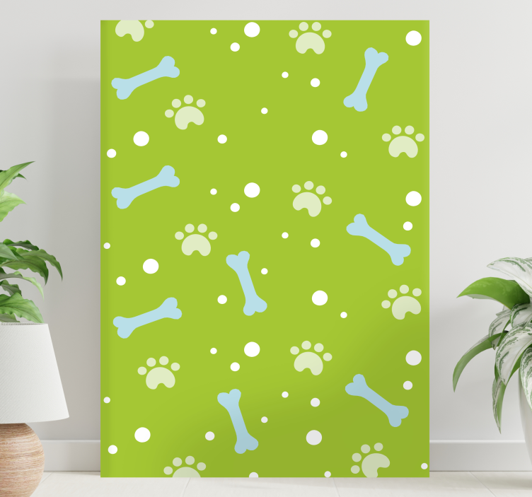 Cuadro perro con patrón de huellas de patas - TenVinilo
