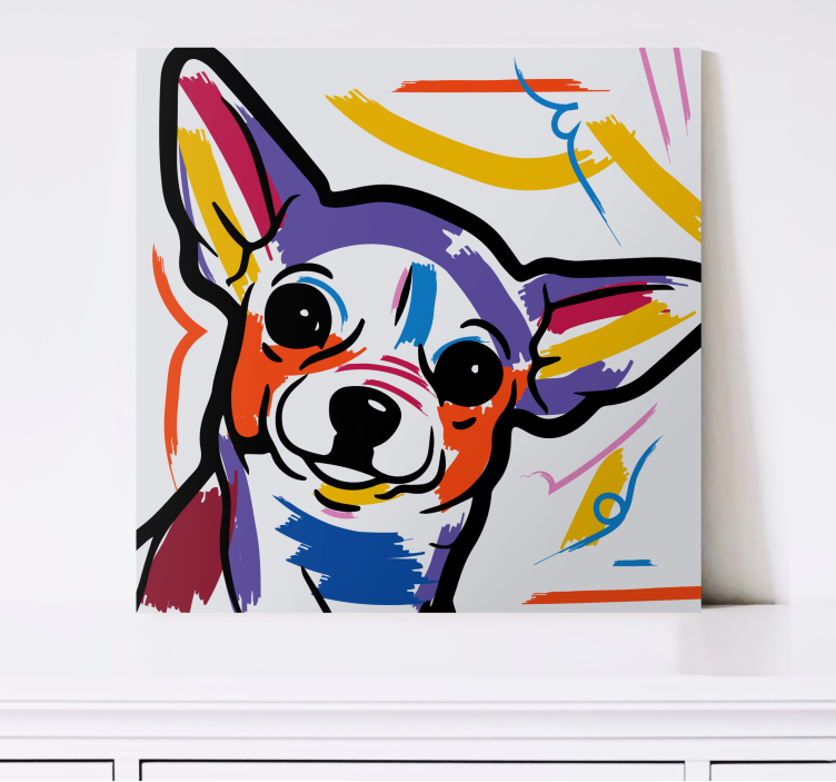 Cuadro perro obra de arte canina colorida - TenVinilo