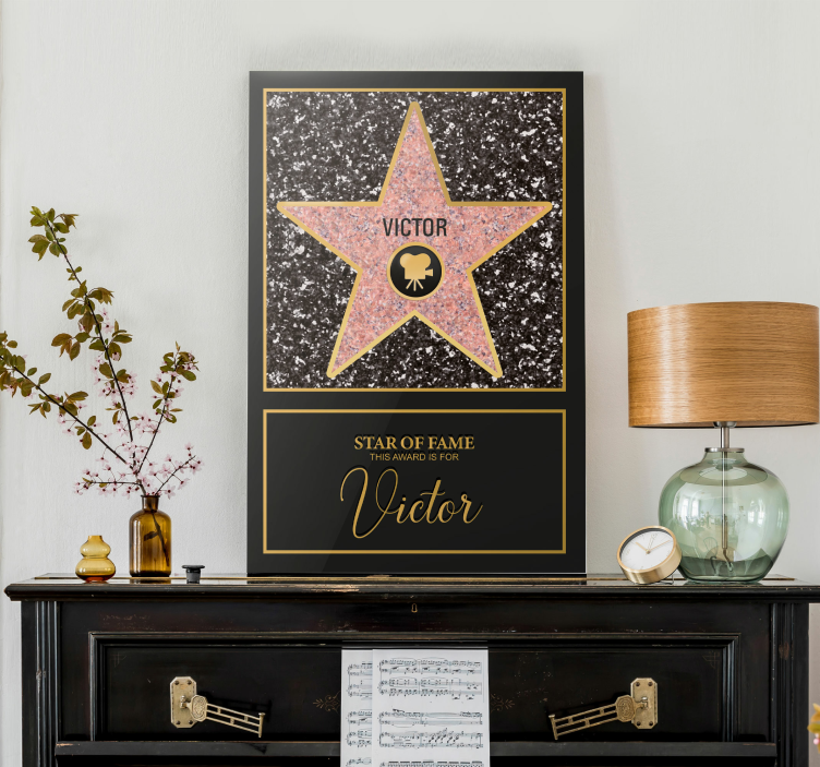Cuadro salón estrella de la fama personalizada - TenVinilo