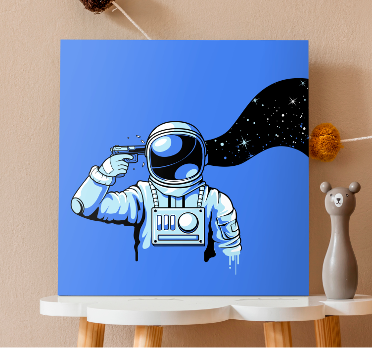 Cuadro astronauta disparando - TenVinilo